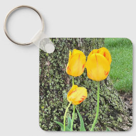Drie gele tulpen / sleutelhanger