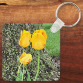 Drie gele tulpen / sleutelhanger (Achterkant)