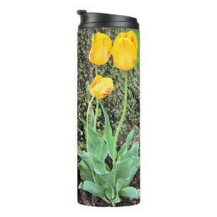 Drie gele tulpen / thermosbeker