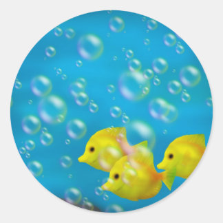 Drie Gele vis- Stickers
