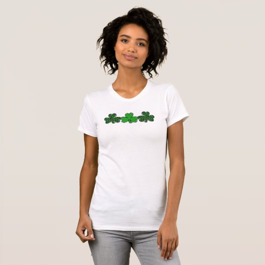 Drie gelukkige groene luipaard drukschachten t-shirt (Voorkant volledig)