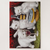 Drie gelukkige kittens op het feest legpuzzel (Verticaal)