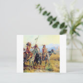 drie gemonteerde Indiërs Briefkaart (Staand voorkant)