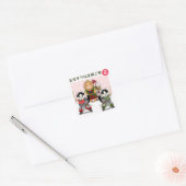 Drie generaals vierkante sticker (Envelop)