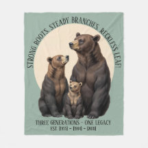 Drie generaties familie volkskunst beer fleece dek