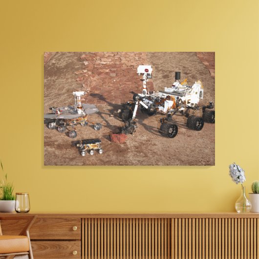 Drie generaties Marsrovers. Canvas Afdruk (Insitu (Woonkamer))