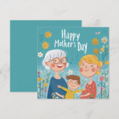 Drie generaties Moederdag Kaart (Voorkant / Achterkant)