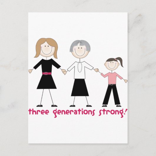 Drie generaties sterk briefkaart (Voorkant)