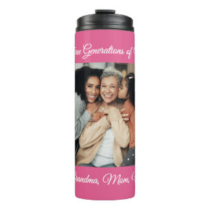 Drie generaties van liefde oma, moeder, ik foto thermosbeker