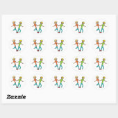 Drie gerangschikte razen ronde sticker (Vel)