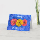 Drie Gerbera Daisy Flowers Art Moederdag Kaart (Voorkant)