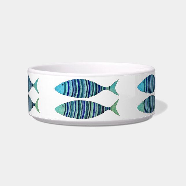 Drie gestreepte vissen voerbakje (Voorkant)