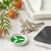 Drie ginkgo-blad sleutelhanger (Zijkant)