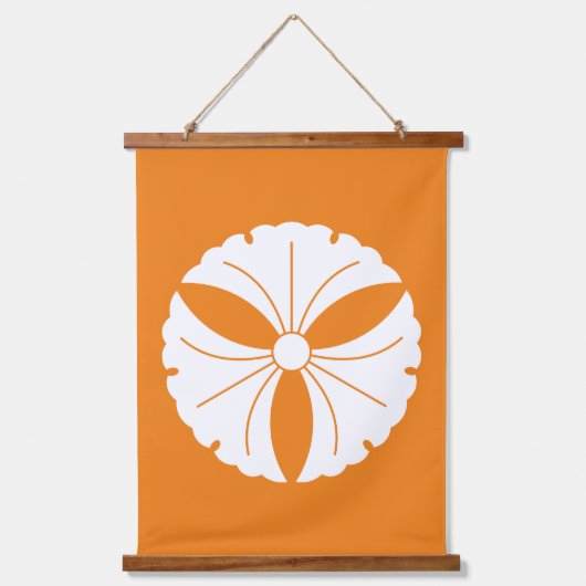 Drie ginkobladeren hangend wandkleed (Voorkant)