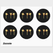 Drie Giraffe Cartoon. Ronde Sticker (Vel)