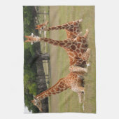 Drie Giraffe op Fossil Rim Theedoek (Verticaal)