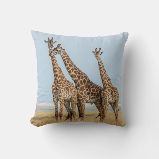 Drie giraffen in pose kussen (Voorkant)