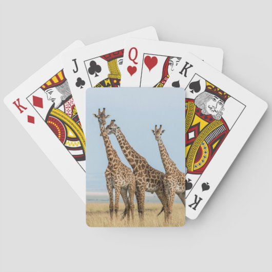 Drie giraffen in pose speelkaarten (Achterkant)