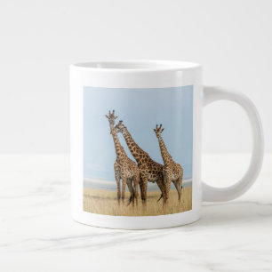 Drie giraffen poseren jumbo beker