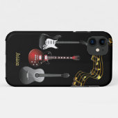 Drie gitaren en Muzieknoten, Naam Case-Mate iPhone Case (Achterkant (horizontaal))