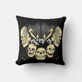 Drie gitaren en Skulls Pillow Kussen
