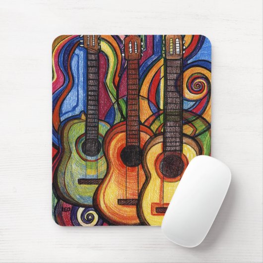 Drie gitaren muismat (Met muis)