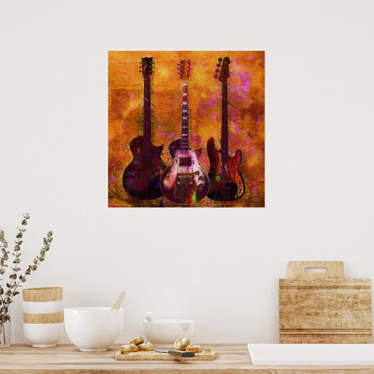 Drie gitaren poster (Keuken)