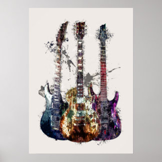 Drie gitaren poster