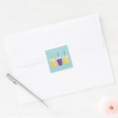 Drie gladde kleurrijke Drinken Vierkante Sticker