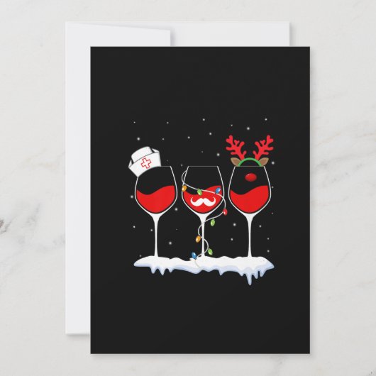 Drie glas rode wijn Funny Kerstlampjes Nur Save The Date (Voorkant)