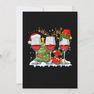 Drie glas rode wijn Funny Xmas drinker Christm Save The Date