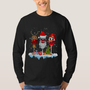 Drie glas rode wijn kerstmis voor kerstmis t-shirt