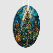 Drie Glazen in lood bomen Ornament (voorkant)