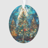 Drie Glazen in lood bomen Ornament (voorkant)