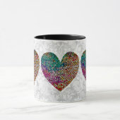 Drie Glazen in lood Stijl Harten op Mok (Midden)