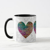 Drie Glazen in lood Stijl Harten op Mok (Links)