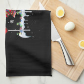 Drie glazen rode wijn grappigere kerstlieden theedoek (Quarter Fold)