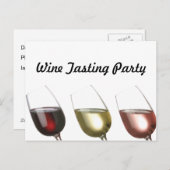 Drie glazen wijn Aangepaste uitnodiging (Voorkant / Achterkant)