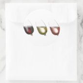 Drie glazen wijn op maat ronde sticker (Tas)