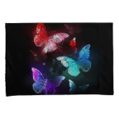 Drie gloeiende vlinders op nachtrust achtergrond kussensloop (Voorkant-Rechts)