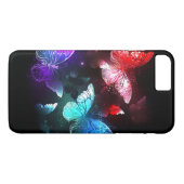 Drie gloeiende vlinders op nachtrustgrond Case-Mate iPhone case (Achterkant (Horizontaal))