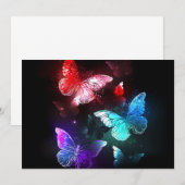 Drie gloeiende vlinders op nachtrustrondergrond aankondiging (Voorkant / Achterkant)