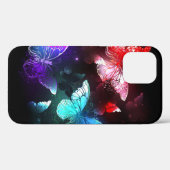 Drie gloeiende vlinders op nachtrustrondergrond Case-Mate iPhone case (Achterkant (horizontaal))