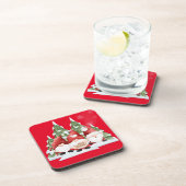 Drie Gnome Kerst Hard Plastic Onderzetter (Rechterzijde)