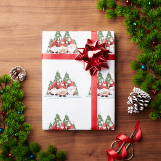 Drie Gnome Kerst Verpakkingspapier Cadeaupapier
