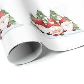 Drie Gnome Kerst Verpakkingspapier Cadeaupapier (Rol Hoek)