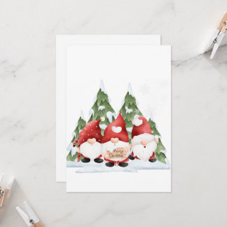 Drie Gnome Kerstmis Uitnodiging