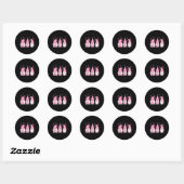 Drie Gnome Pink Ribbon Breast Cancer Awar Ronde Sticker (Vel)