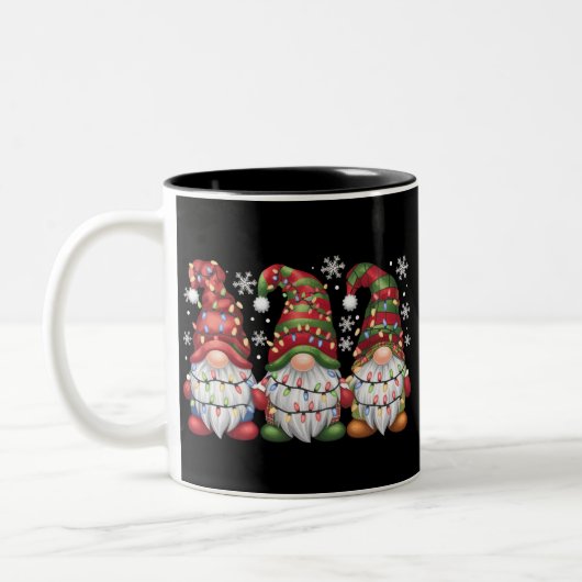 Drie Gnomen Buffalo Pset Red Kerstmis Tweekleurige Koffiemok (Links)