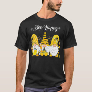 Drie gnomen die de "Honey Bee Happy Bee Gnome Spr" T-shirt